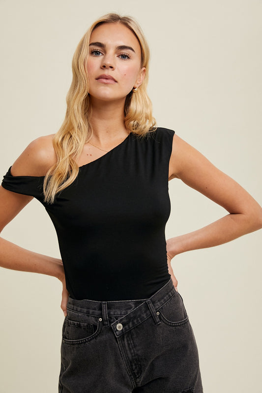 Megan Asymmetrical One Shoulder Knit Top